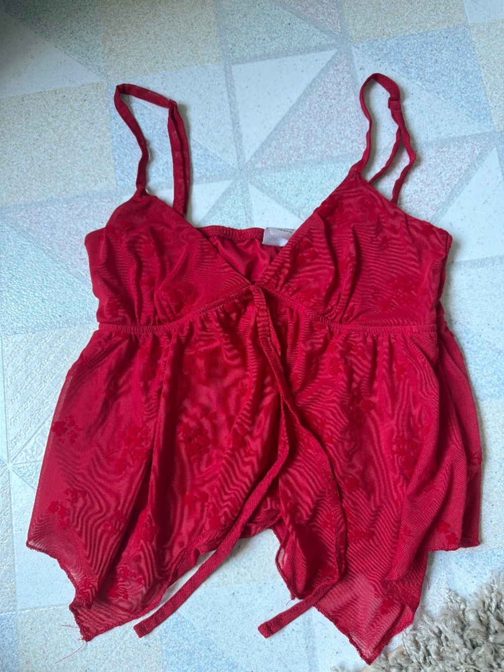 Red babydoll top
